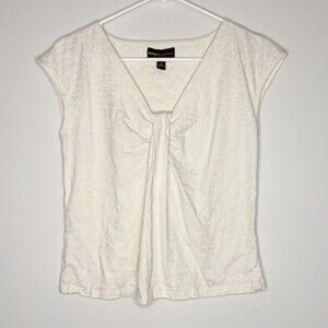 Dana Buchman Shiny Neck Tie Blouse Top Size Large